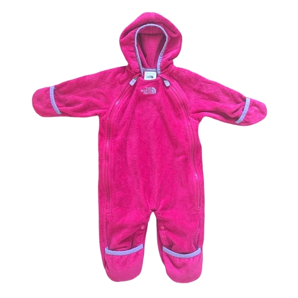 The North Face Other - The North Face Fleece Hooded Dual Zipper Snuggle Suit - Size 3-6M